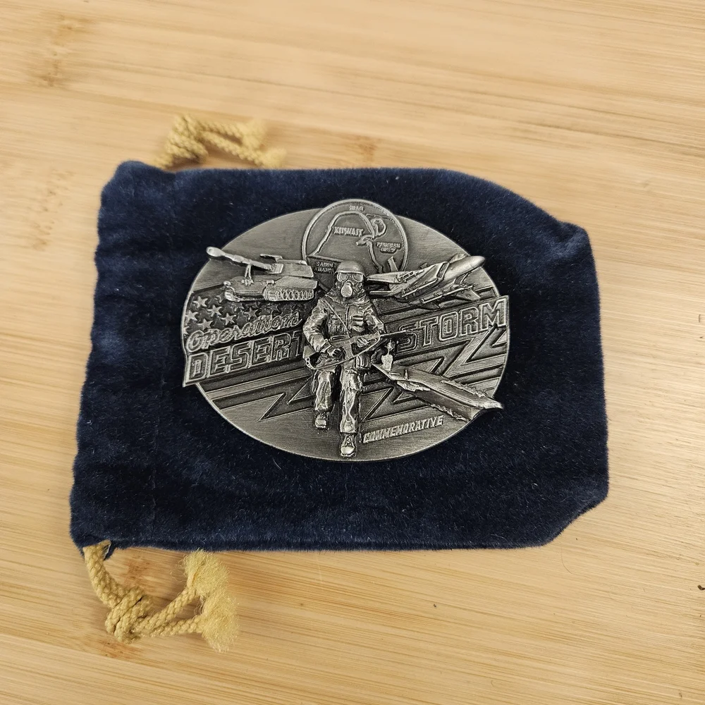 Vintage‎ 1991 Siskiyou Operation Desert Storm Commemorative Belt Buckle Military